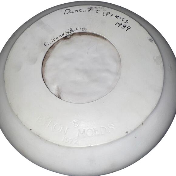 Vintage Duncan Ceramics Plate – Spring Blossoms Farm Scene 14” Wall Plaque - Picture 4 of 6